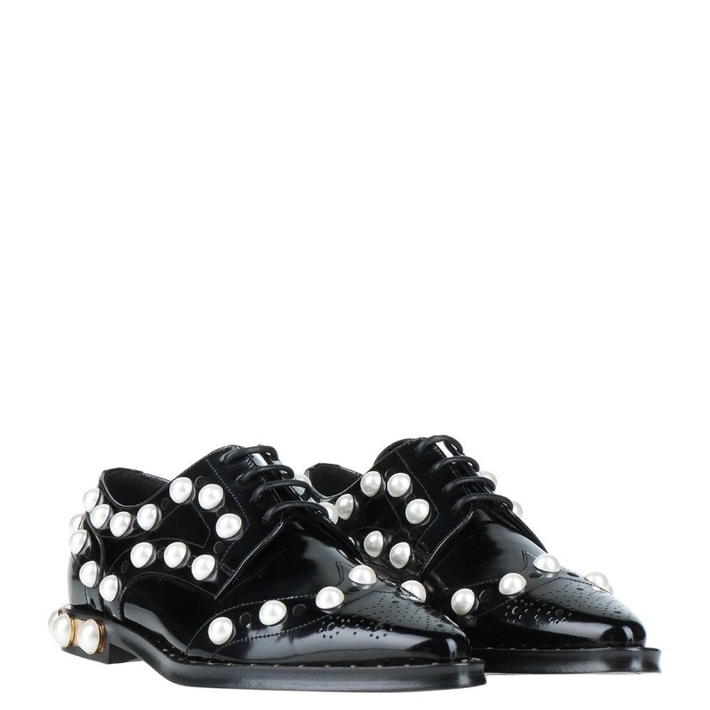 Dolce & Gabbana Black Pearl-Studded Loafers